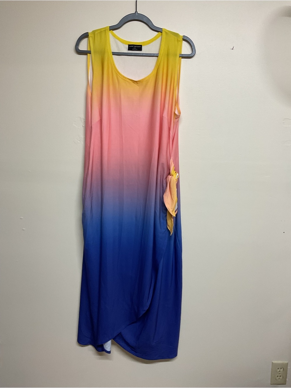 Lane Bryant Yellow Trim Sleeveless Maxi Dress